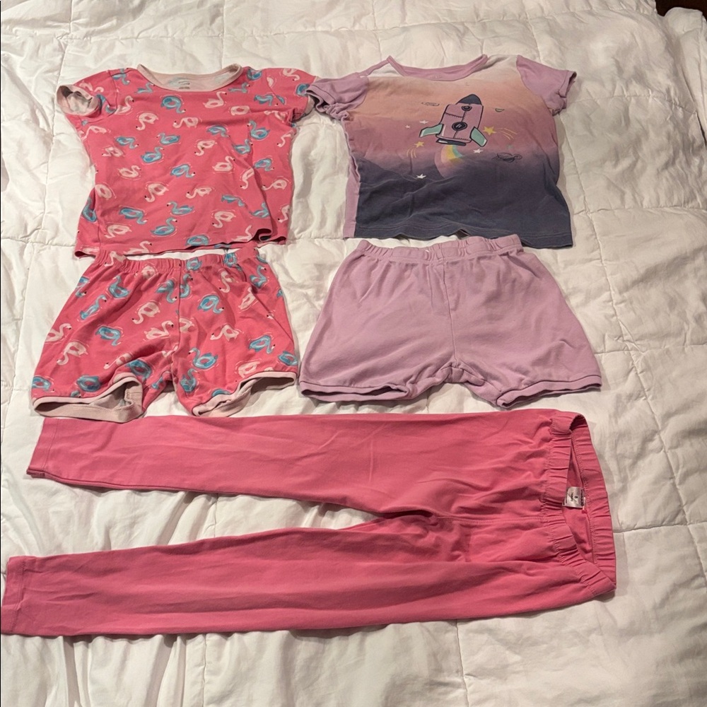 Kids' Pink and Purple Pajama sets shorts and sleeves for girls size 10-12